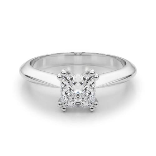 0.1 Ct Natural Cushion Cut Magnolia  Solitaire Diamond Rings in Silver 925